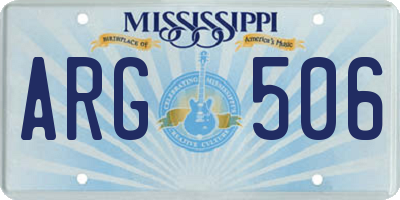 MS license plate ARG506