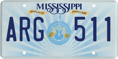 MS license plate ARG511