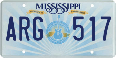 MS license plate ARG517