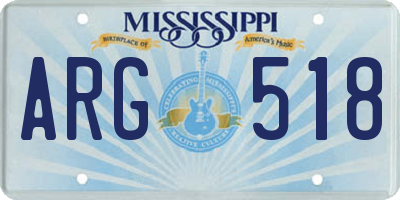 MS license plate ARG518