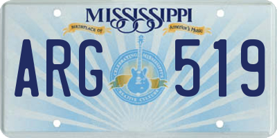 MS license plate ARG519