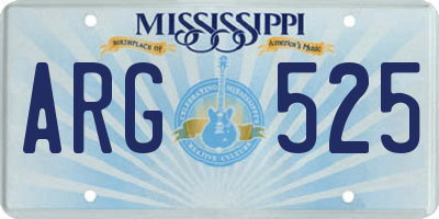 MS license plate ARG525