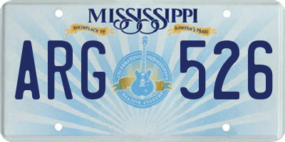 MS license plate ARG526