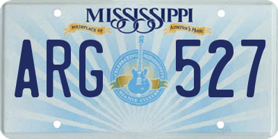 MS license plate ARG527