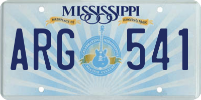 MS license plate ARG541