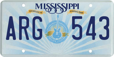 MS license plate ARG543