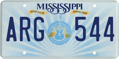 MS license plate ARG544
