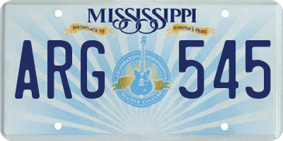 MS license plate ARG545