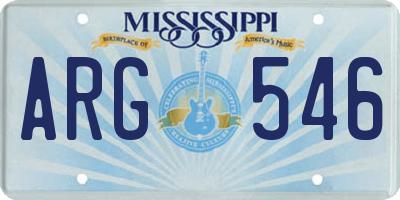MS license plate ARG546