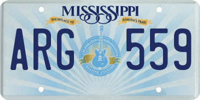 MS license plate ARG559