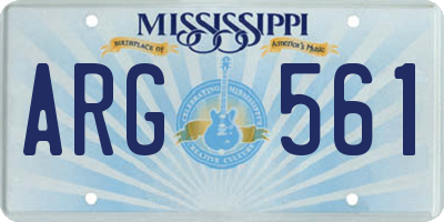 MS license plate ARG561