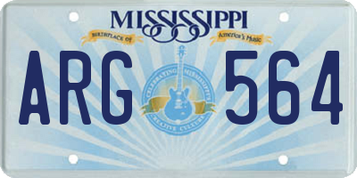 MS license plate ARG564