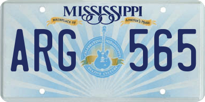 MS license plate ARG565