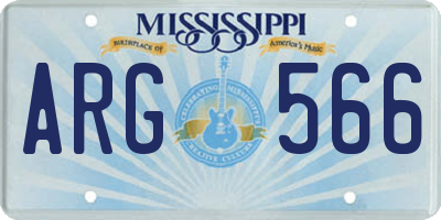 MS license plate ARG566