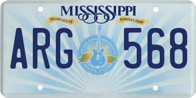 MS license plate ARG568