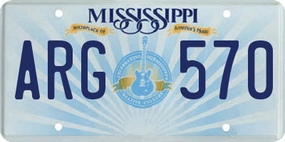 MS license plate ARG570