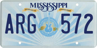 MS license plate ARG572