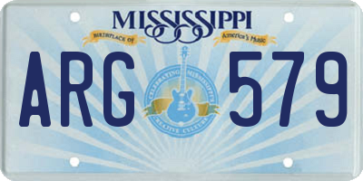 MS license plate ARG579