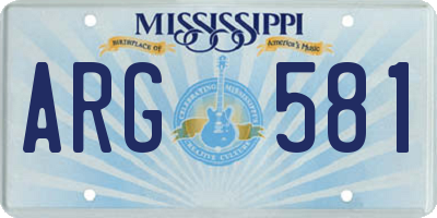 MS license plate ARG581