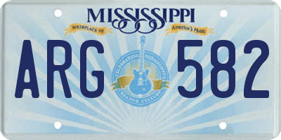 MS license plate ARG582