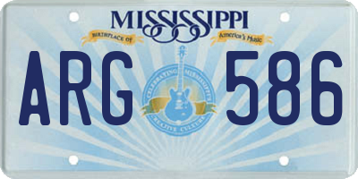 MS license plate ARG586
