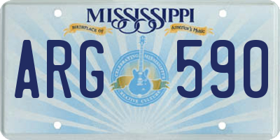MS license plate ARG590