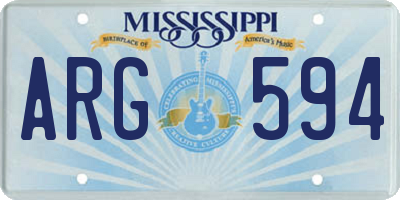 MS license plate ARG594