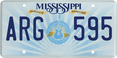 MS license plate ARG595