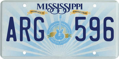 MS license plate ARG596