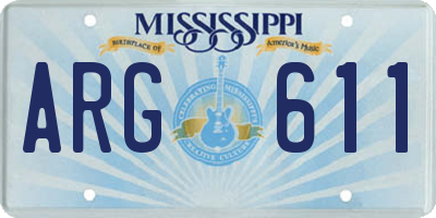 MS license plate ARG611