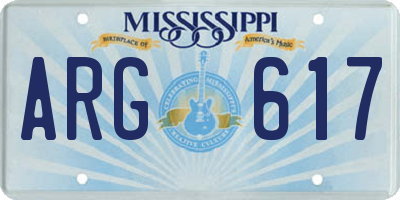 MS license plate ARG617