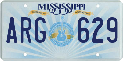 MS license plate ARG629