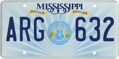 MS license plate ARG632