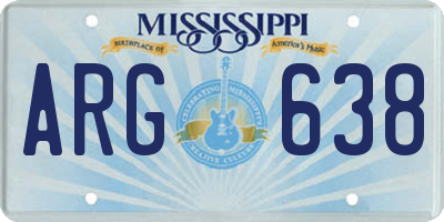 MS license plate ARG638