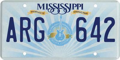 MS license plate ARG642