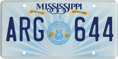 MS license plate ARG644