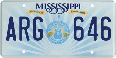 MS license plate ARG646