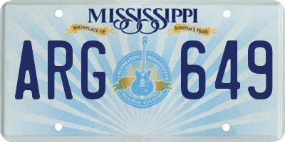 MS license plate ARG649