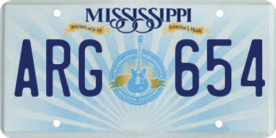 MS license plate ARG654