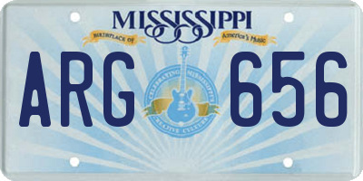 MS license plate ARG656