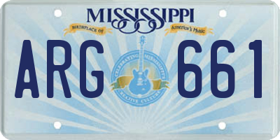 MS license plate ARG661