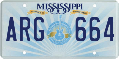 MS license plate ARG664