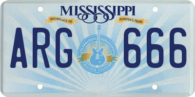 MS license plate ARG666