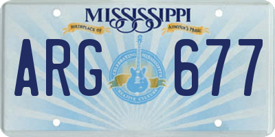 MS license plate ARG677