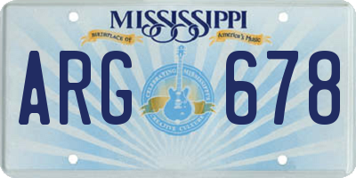 MS license plate ARG678