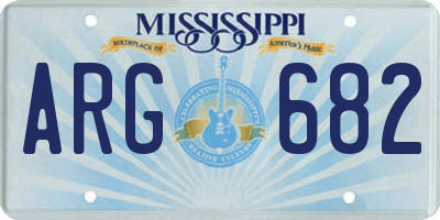 MS license plate ARG682