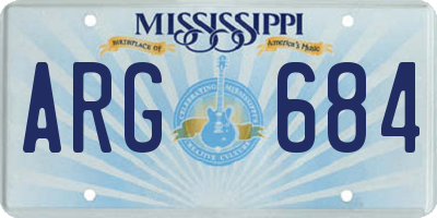 MS license plate ARG684