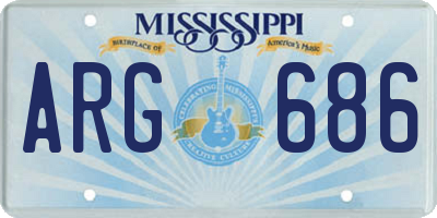 MS license plate ARG686