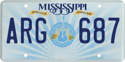 MS license plate ARG687