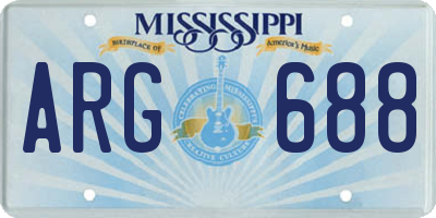 MS license plate ARG688